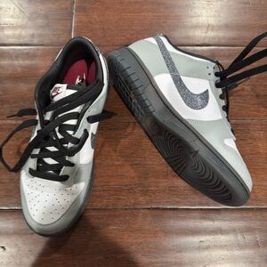 Nike White and Grey Glitter Dunks